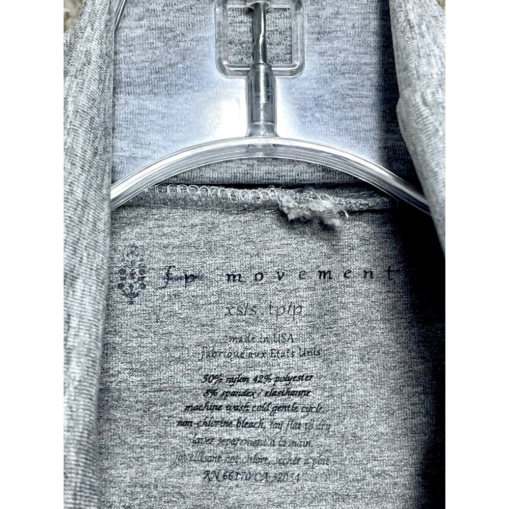 FP Movement Ruched Thumbhole Turtleneck Top Women XS/S Grey Layering Stretch Y2K - Picture 5 of 8